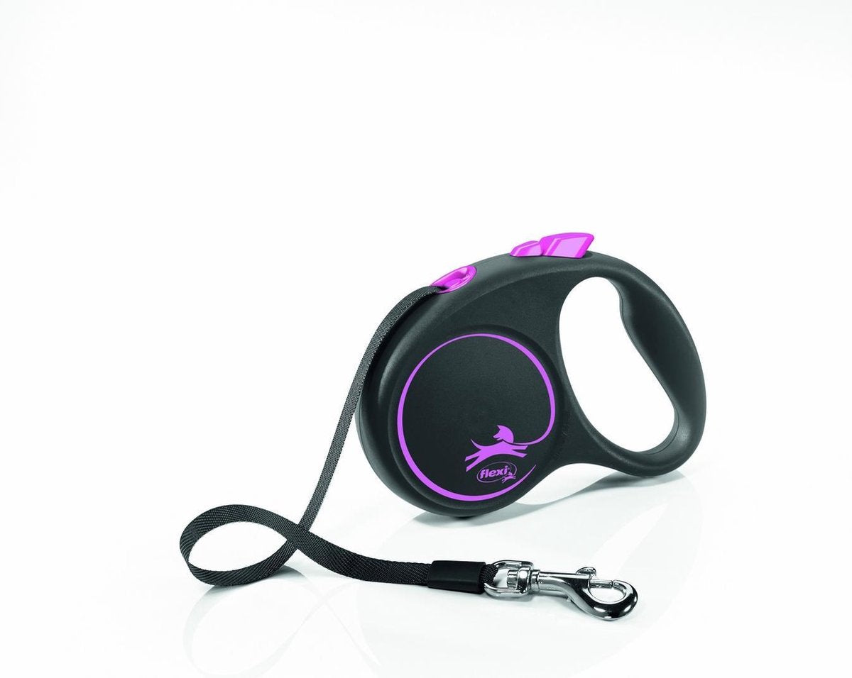Flexi Retractable Line Schwarz Designband Pink