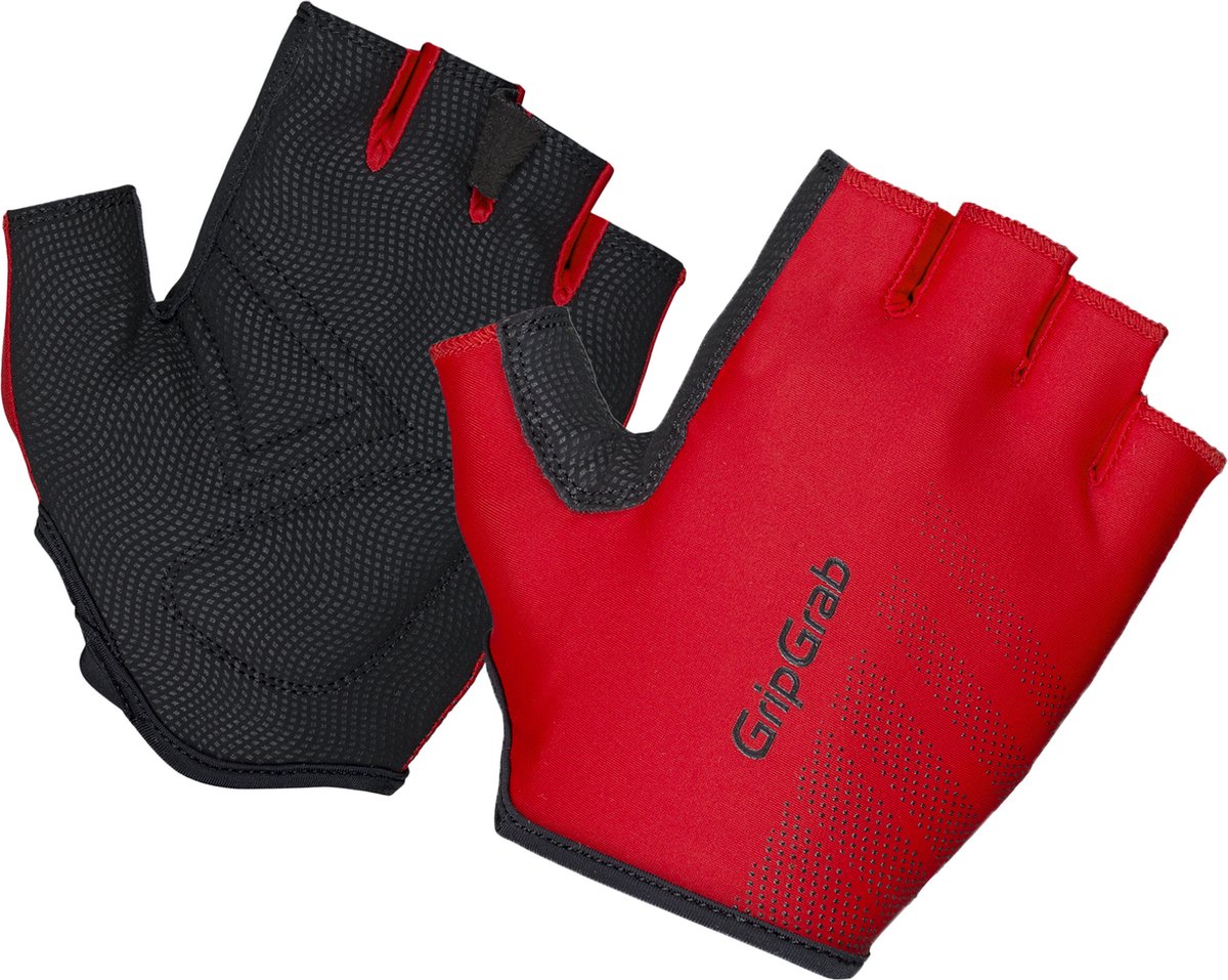 Gripgrab - Ride gepolsterte Kurzfinger-Sommer-Fahrradhandschuhe mit leichter Polsterung - Rot - Unisex - Größe L