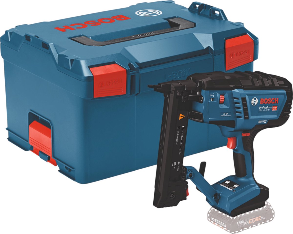 Bosch Professional GTH 18V-38 M Akku Tacker 18V Grundkörper in L-Boxx - 0601482501