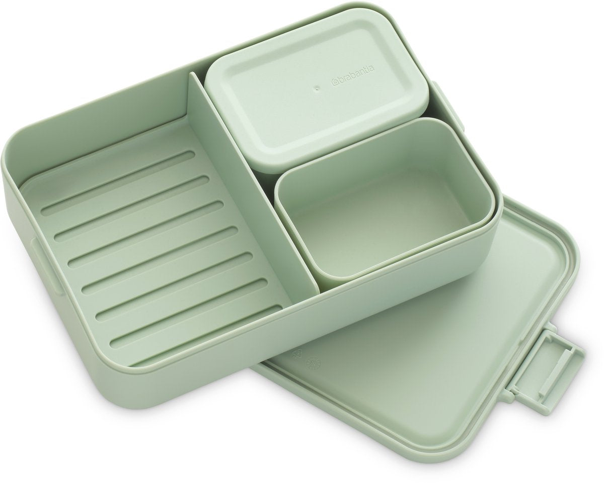 Brabantia Bento-Lunchbox zum Mitnehmen, groß, Jadegrün | 2 Stk