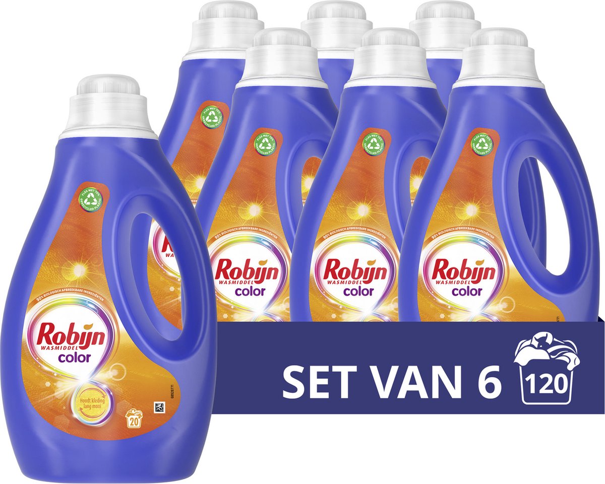 Robijn vloeibaar wasmiddel - color - 6 x 20 wasbeurten