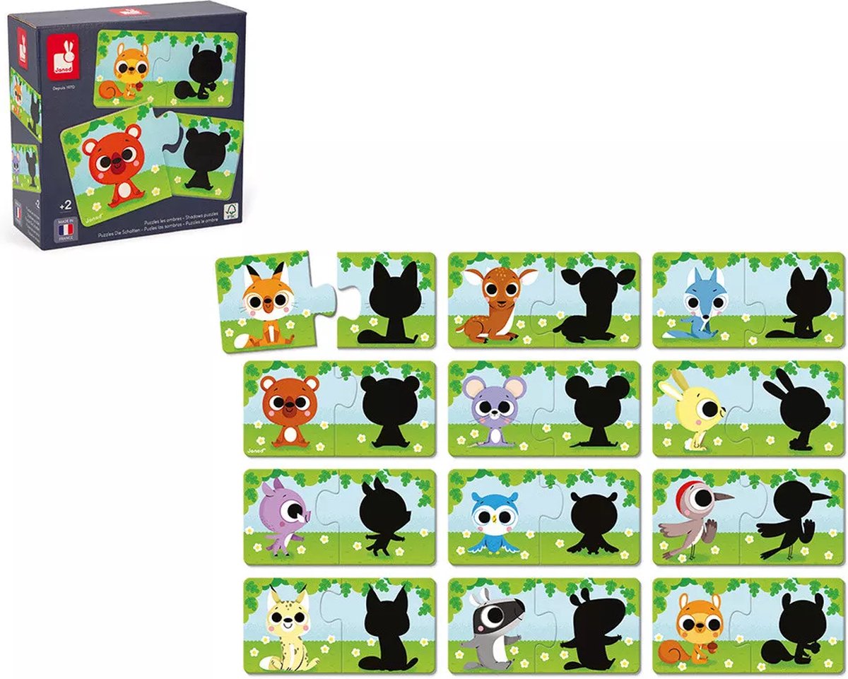 Janod – Puzzlespiel – Tiere und ihre Schatten