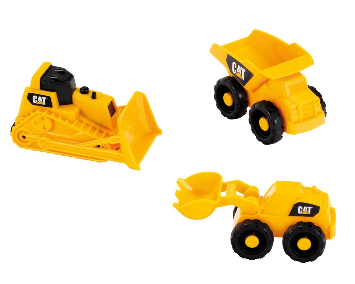 Klein Toys Cat Baufahrzeuge-Set – Kipper, Bulldozer und Schaufelmaschine – gelb schwarz