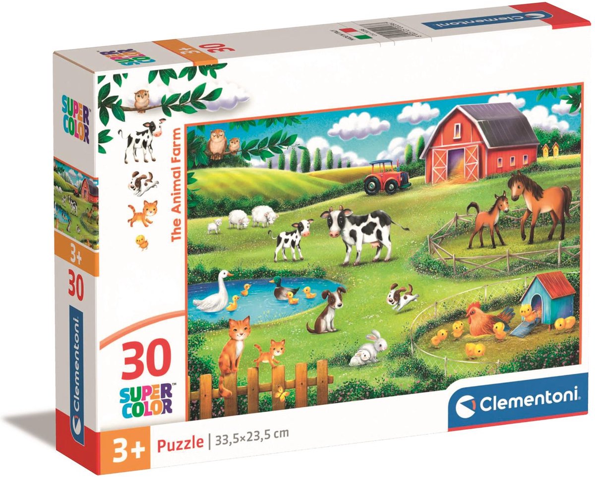 Clementoni - Kinderpuzzle - 30 Teile - Bauernhof - Puzzle ab 3 Jahren