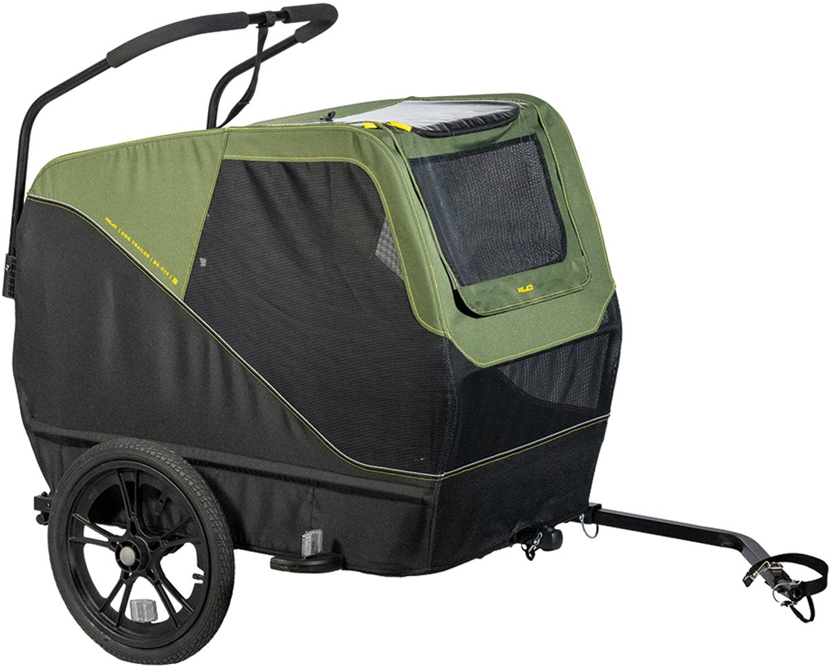 XLC BS-C13 Hundefahrradanhänger – großer Fahrradanhänger – Bikepacking – klappbare Deichsel – wasserdicht – schwarz