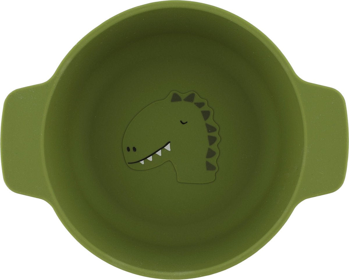 Trixie Silikonschüssel Mr. Dino – Kindergeschirr – 100 % lebensmittelechtes Silikon – spülmaschinen- und mikrowellengeeignet