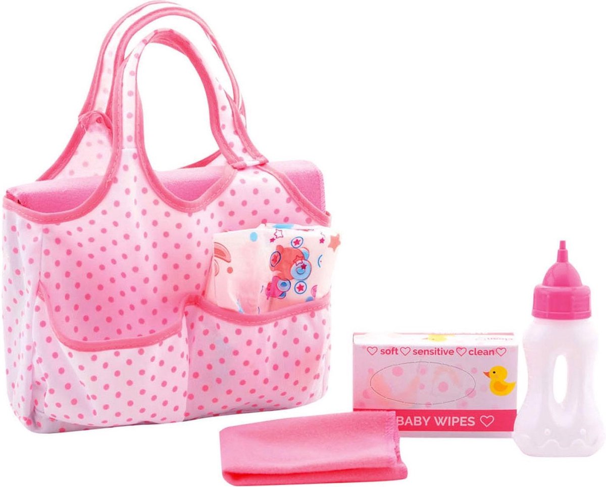 Babyrosa Wickeltasche mit Zubehör