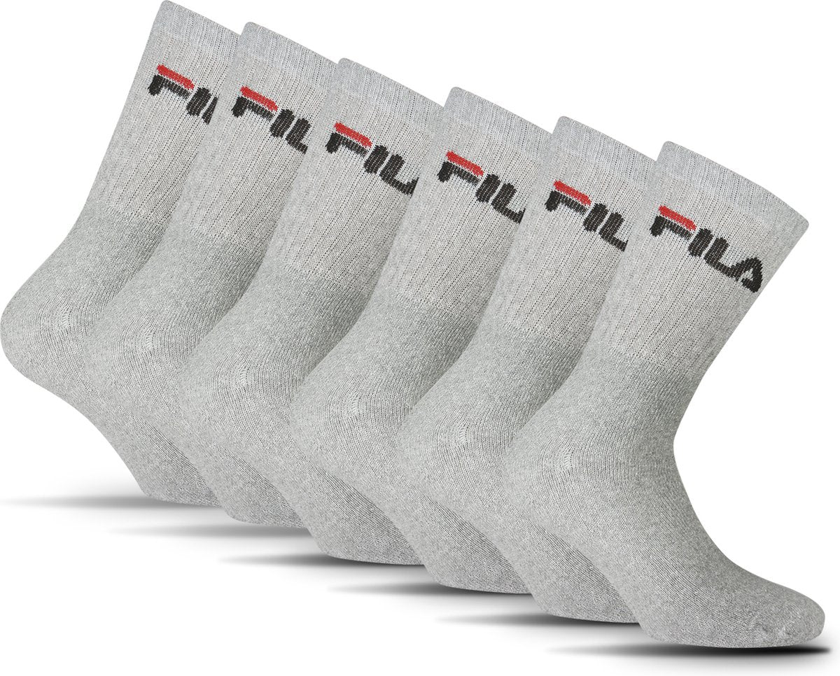 Fila Crew Sportsocken – Größe 39 42 – 6er-Pack – Grau