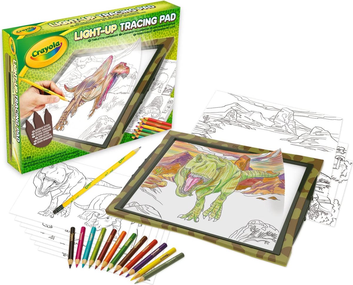 Crayola - light up tracing pad dinosaur edition, voor vrije tijd en reizen, cadeau-idee