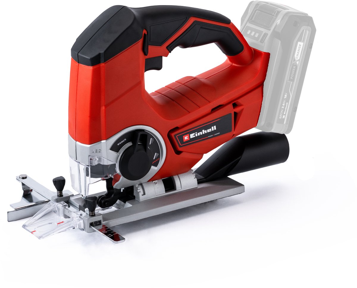 Einhell Akku-Stichsäge TE-JS 18 Li Solo – Power X-Change – 18 V Li-Ion – Hubhöhe: 25 mm – Gehrungsschnitte: max. 47° - LED-Beleuchtung - exkl. Akku und Ladegerät