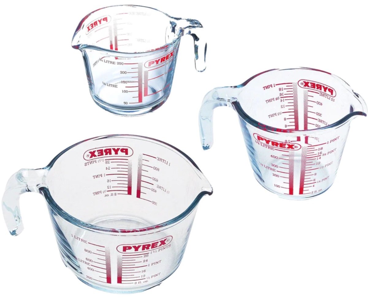 Pyrex-Messbecher, 3er-Set - | klassisches Vorbereitungsgeschirr