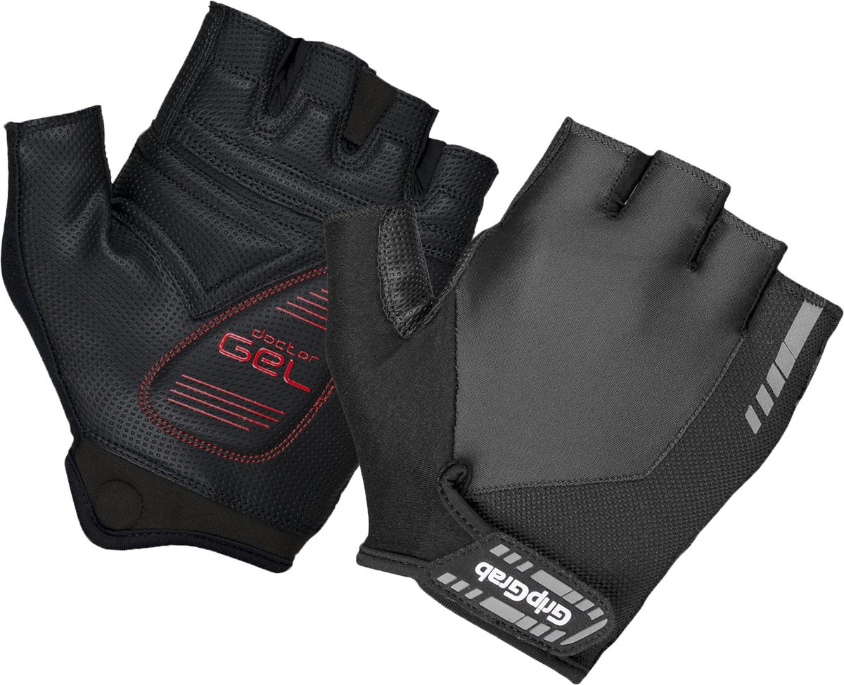 Gripgrab – Progel gepolsterte Sommer-Radhandschuhe mit kurzen Fingern – Schwarz – Unisex – Größe XS