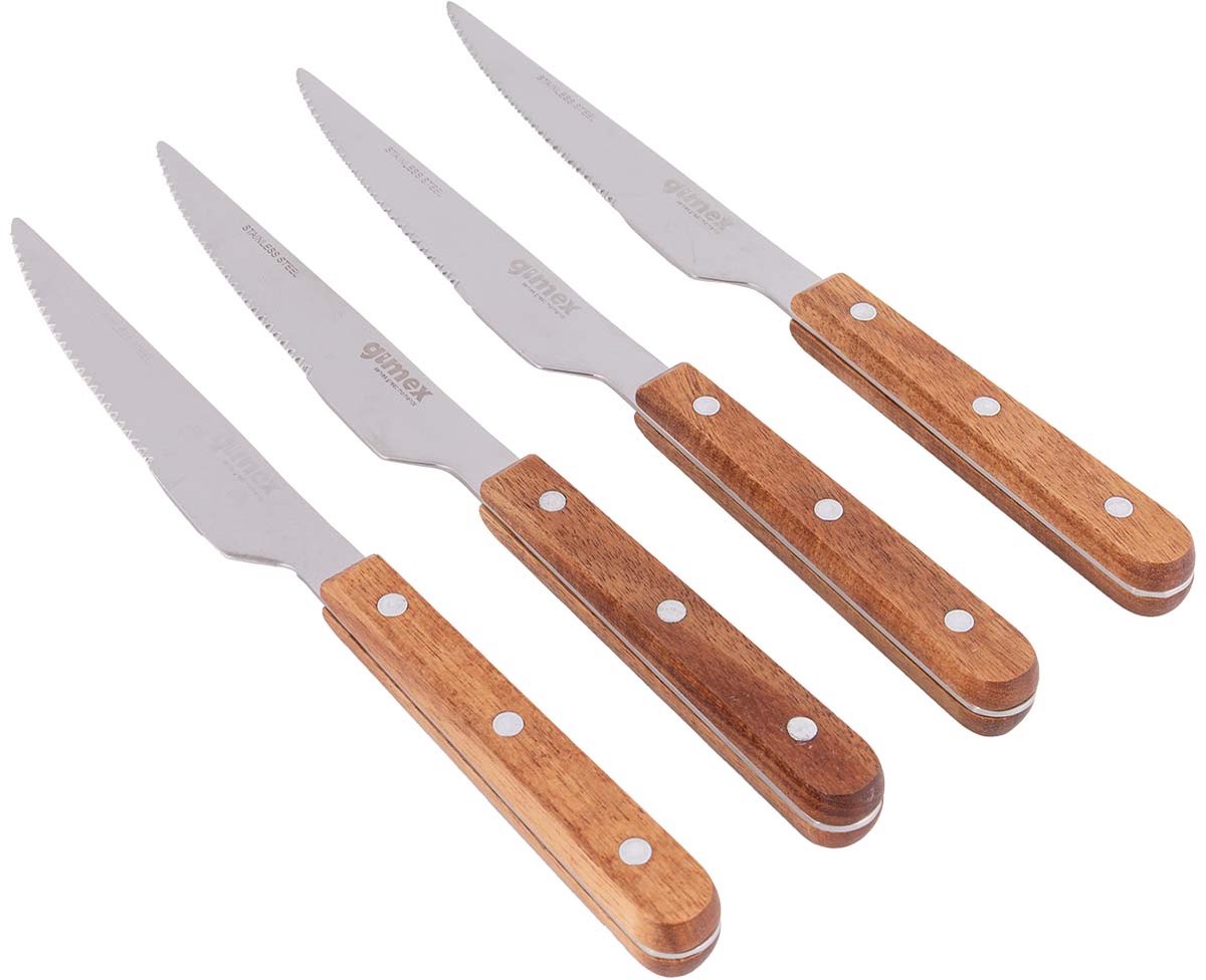 Gimex - Naturlinie - Messerset - Holz - Edelstahl - 4-teilig