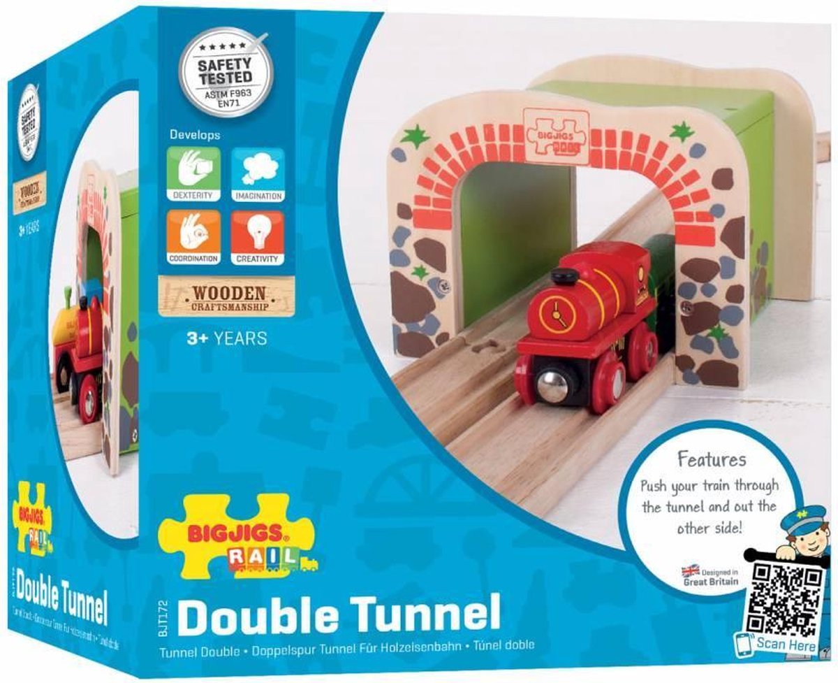 Bigjigs Holzschienen - Doppel -Spur -Tunnel