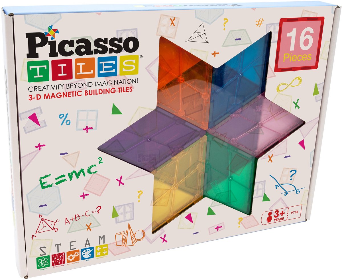 Selecta Picassotiles Geometry – magnetische Bauplättchen, 16 Stk.
