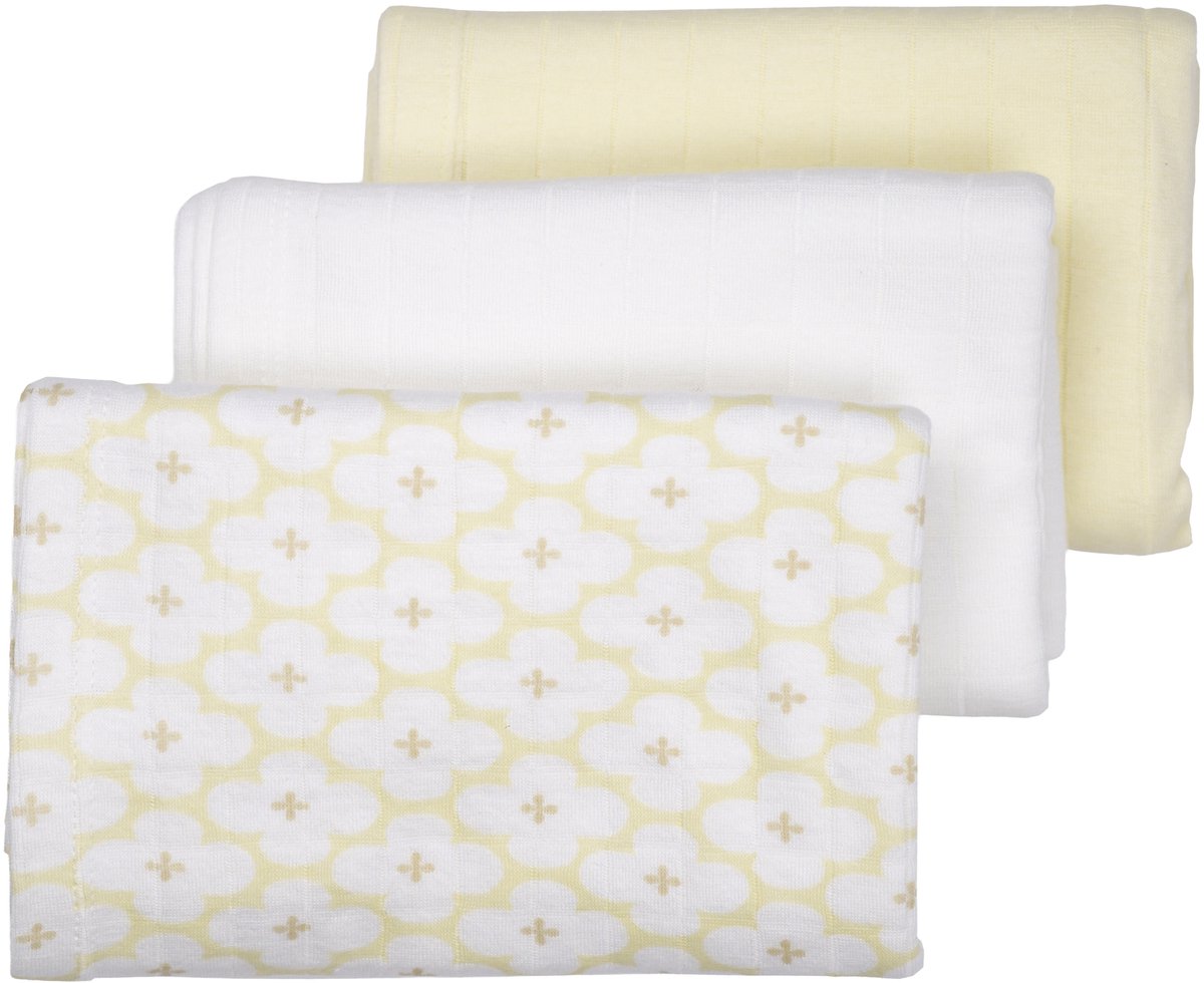 Lodger swaddler - 3 stuks - 70 x 70 cm - matcha butter