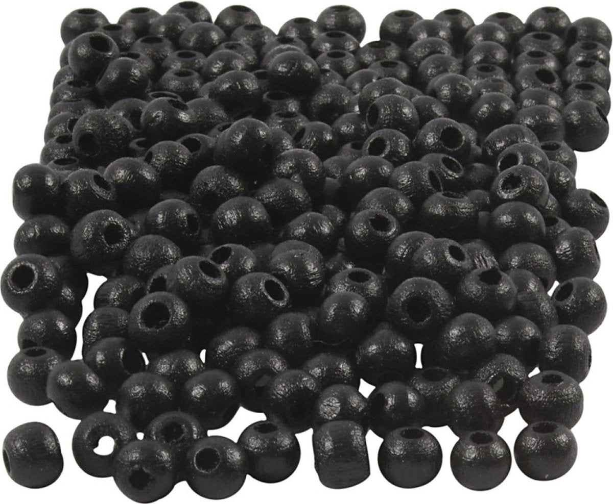 Creativ Company CC Holzperlen 5 mm schwarz 150 Stück