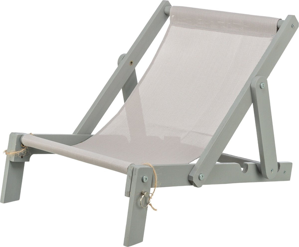 Trixie strandstoel hout grijs