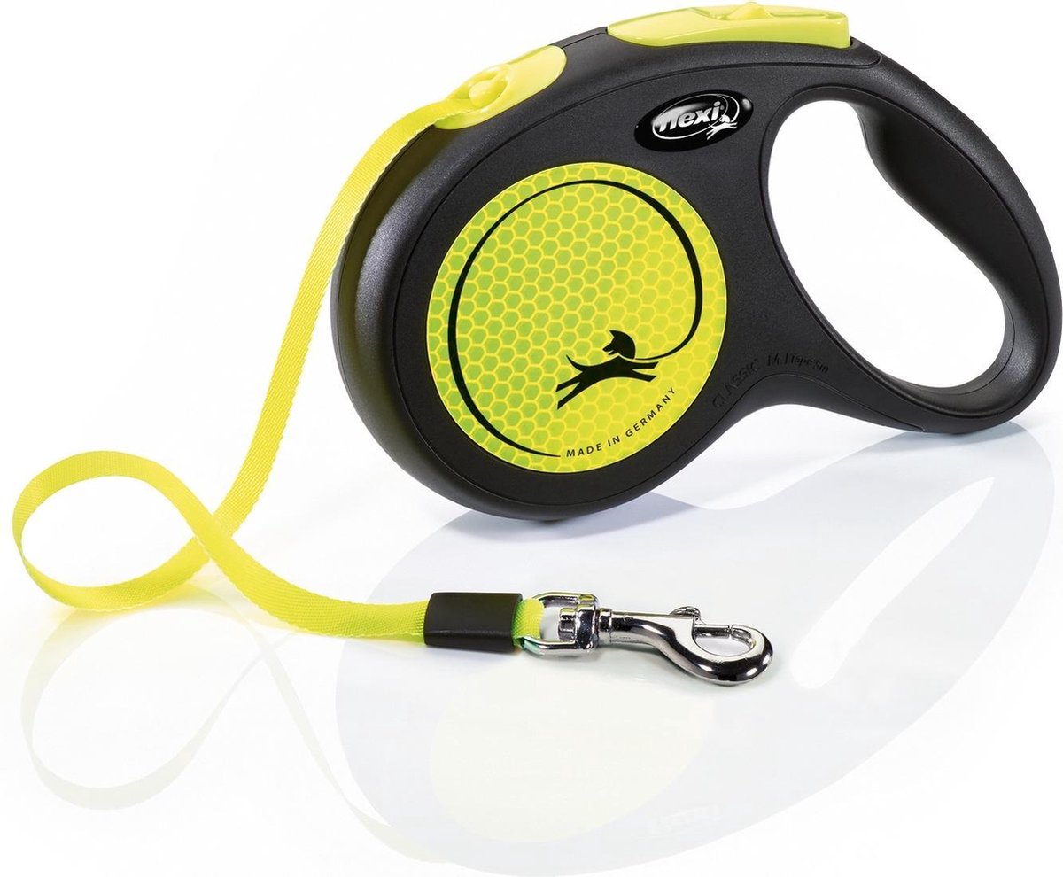 Flexi Retractable Line neues klassisches Neonband schwarz gelb