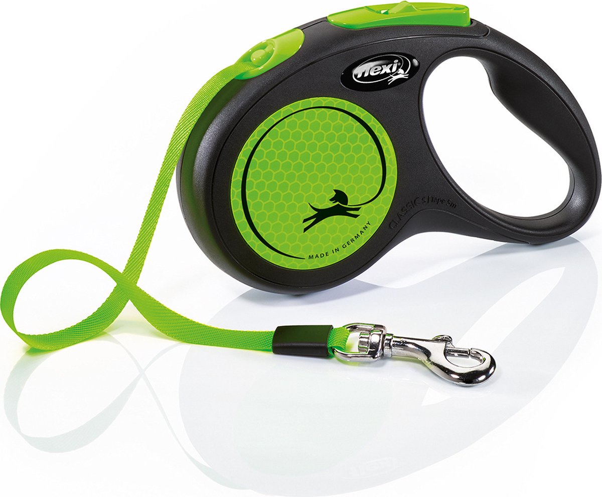 Flexi Retractable Line neues klassisches Neonband schwarz grün
