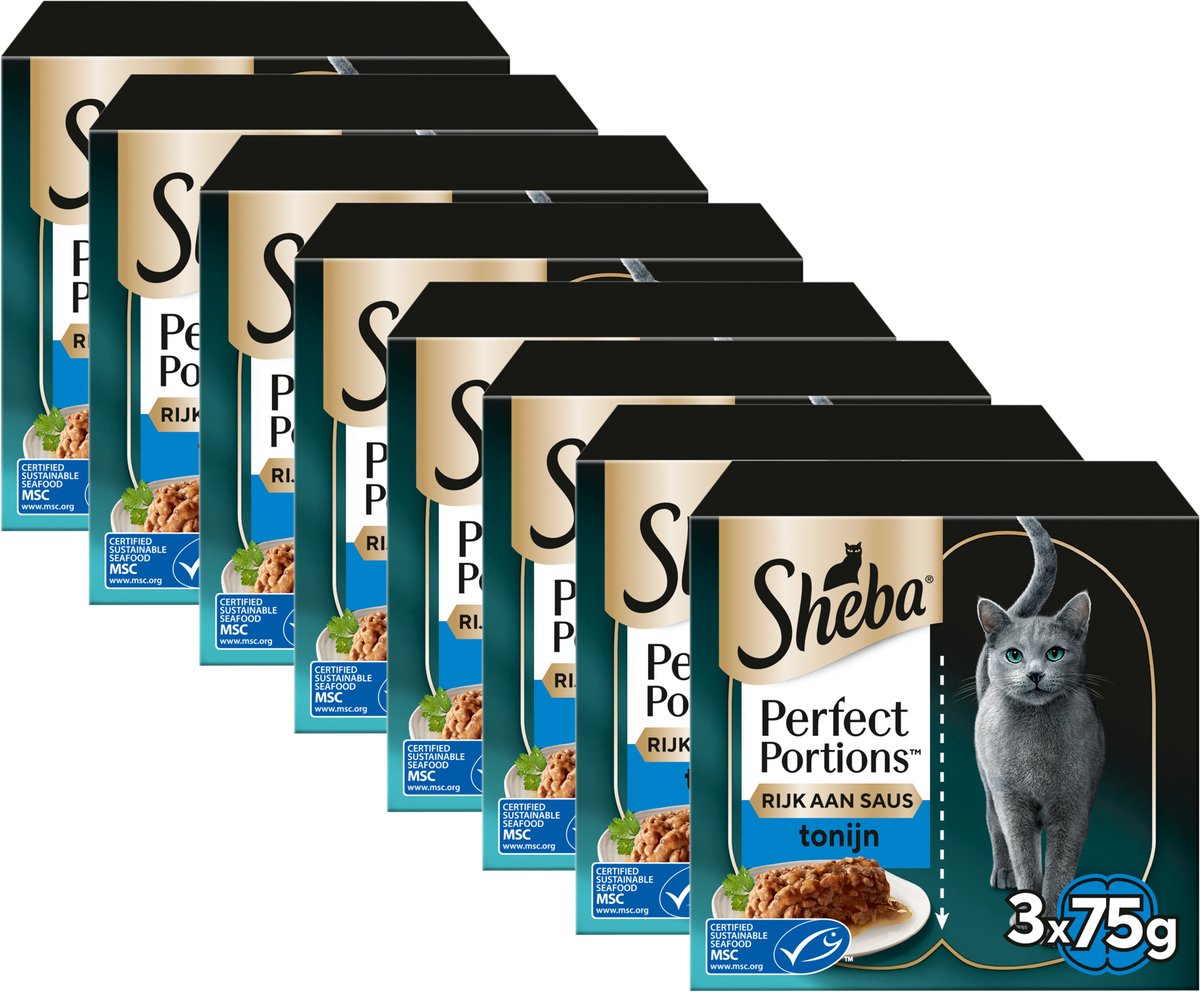 Sheba Katzenfutter - perfekte Portionen - Nassfutter - Thunfisch in Soße - 24 x 75gr