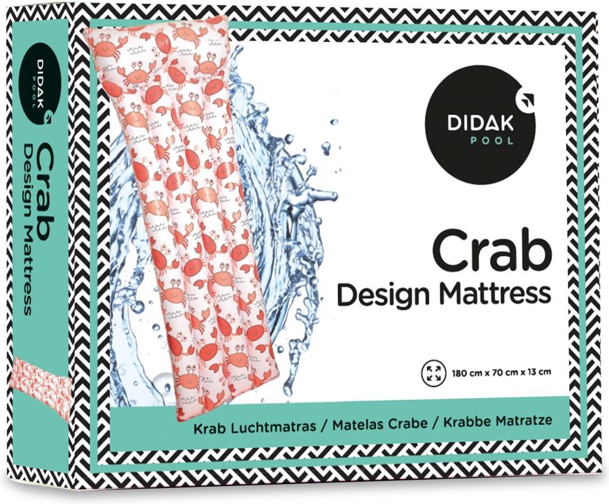 Didak Pool-Luftmatratze Krabbe – Luftmatratze – 180 x 70 x 13 cm – aufblasbar