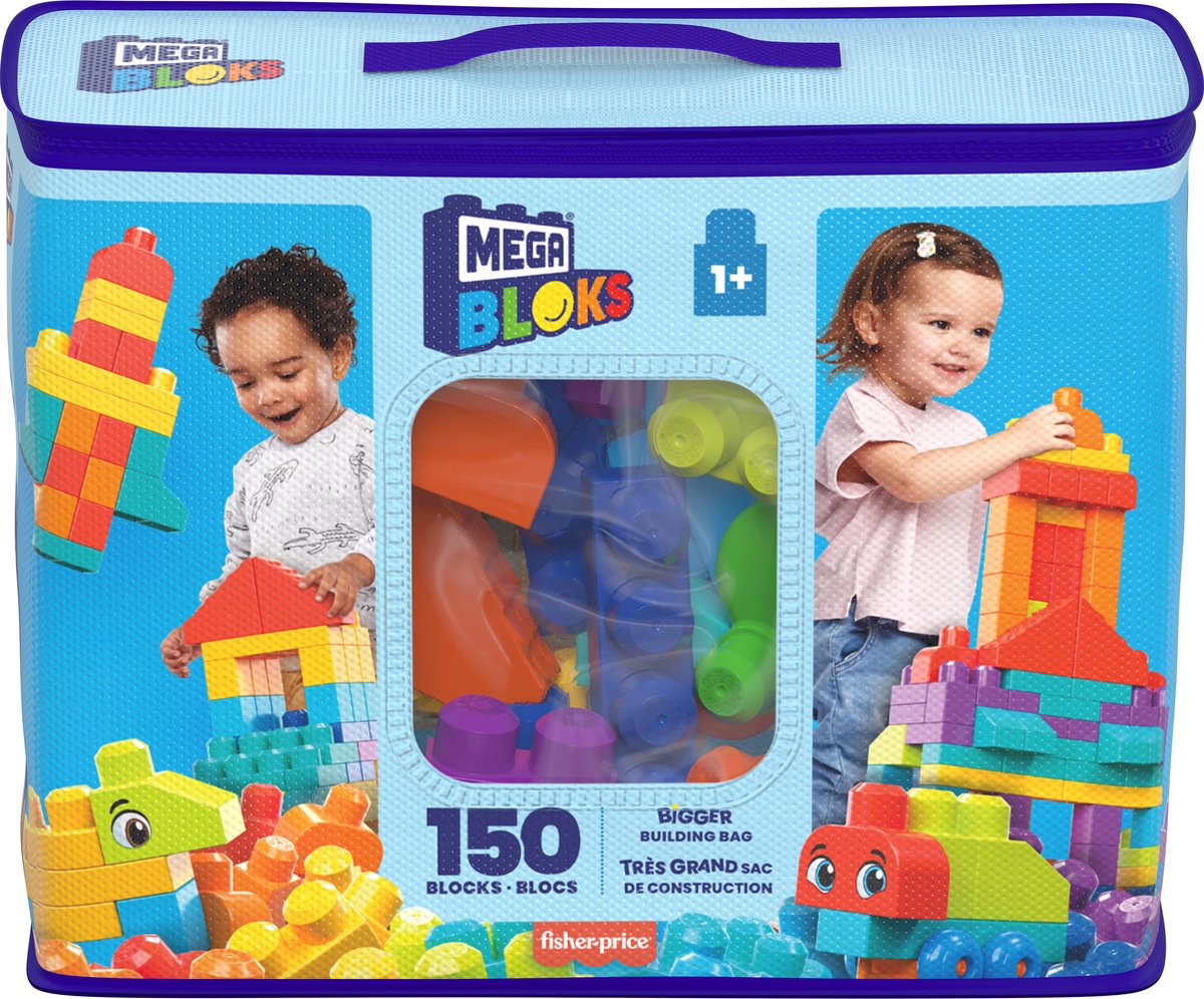 Mega Bloks Bausack – 150 Bausteine, Spielzeug für 1+ Jahre – regt die Fantasie an
