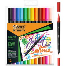Dual viltstiften bic 989695 kleurenassortiment 12 stuks