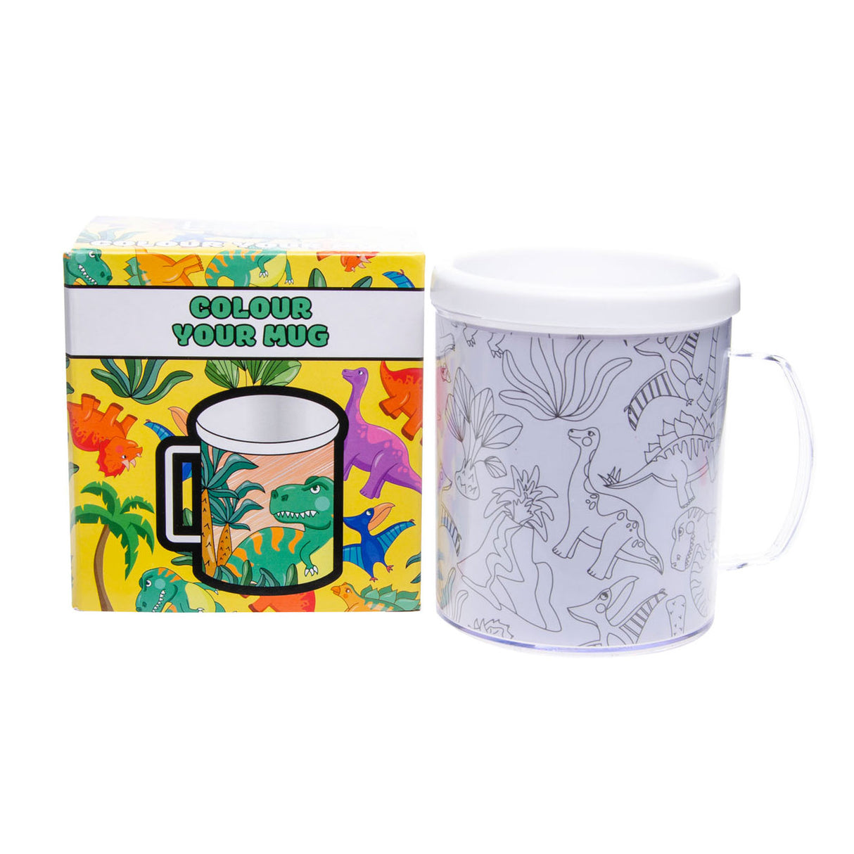 Duckiez färben Sie Ihre eigene Tasse mit Dinosauriern, 250 ml | 36 Stück