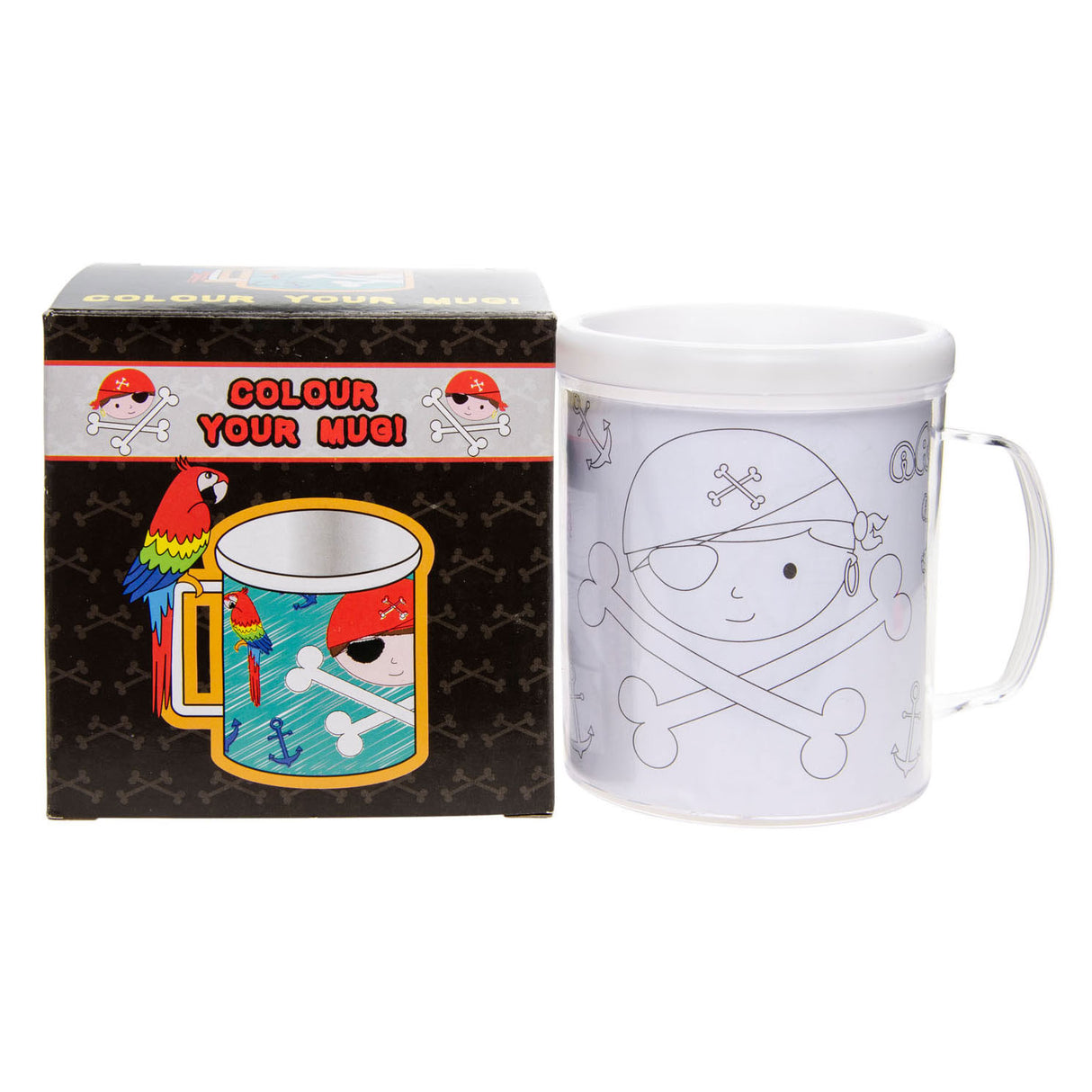 Duckiez färben Sie Ihre eigene Tasse Piraten 250 ml | 24 Stück
