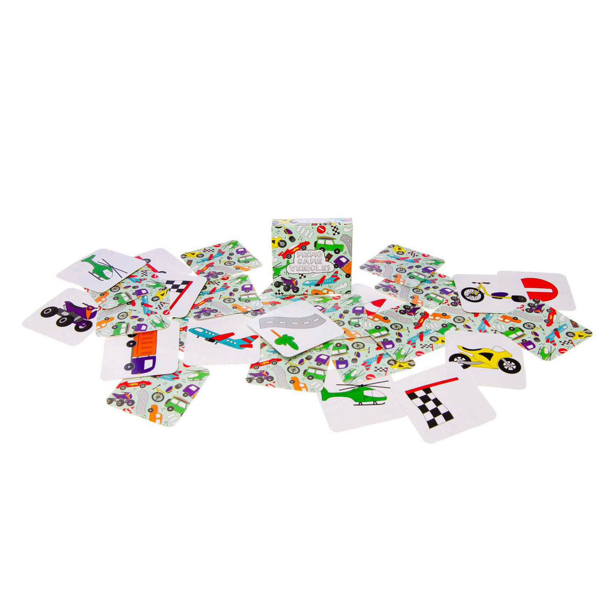 Duckiez Mini-Memo-Spielfahrzeuge, 28 Karten