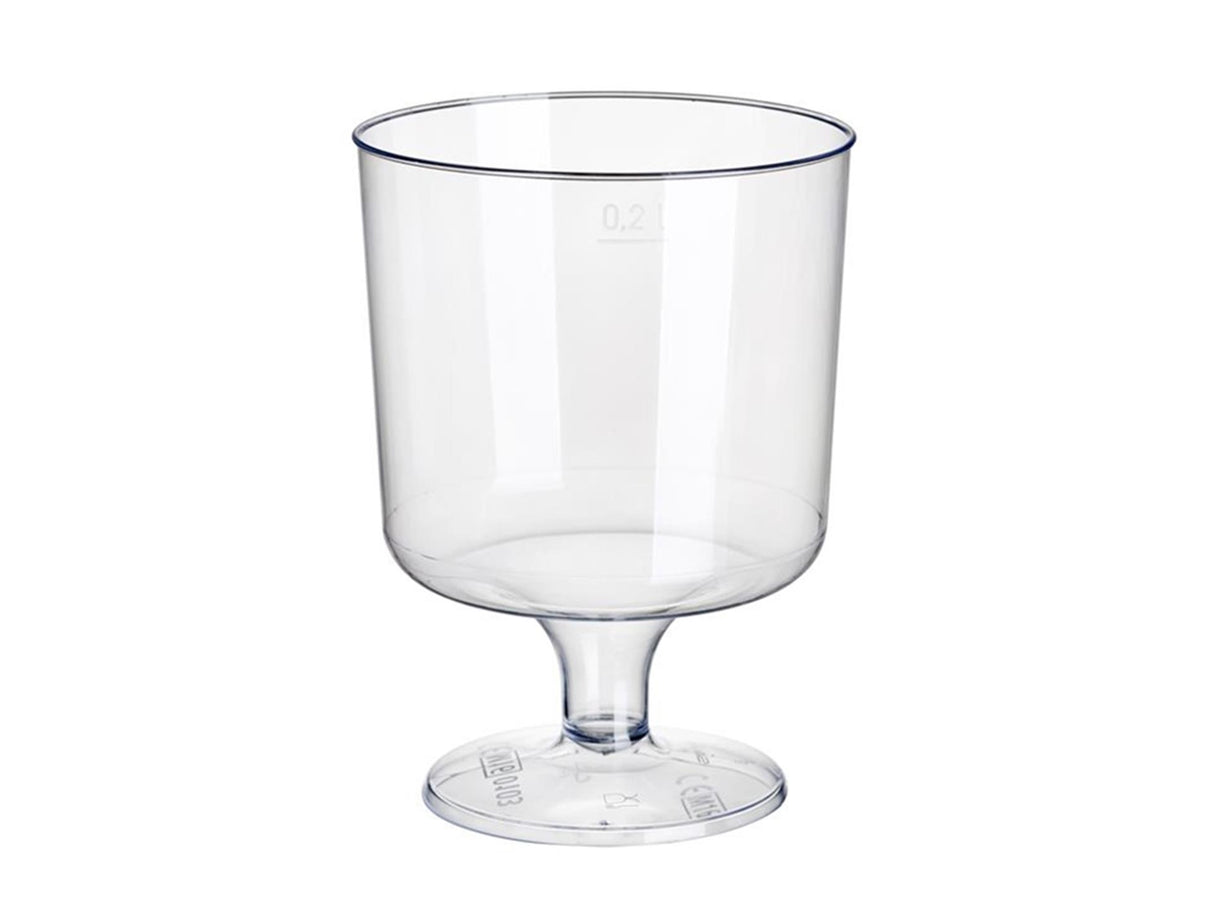 Papstar Kunststoff-Weingläser mit Sockel 200 ml ø7,2 x 10 cm, glasklar, aus recycelbarem PS