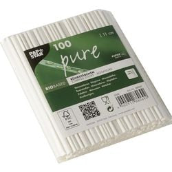 Papstar 100 Rührstäbchen Papier rein 11cm weiß