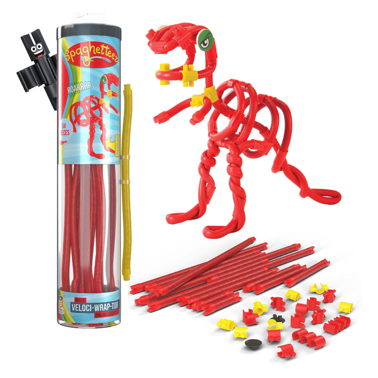 Clics Spaghettiez Velociraptor flexible Baustäbe, 34 Stk.