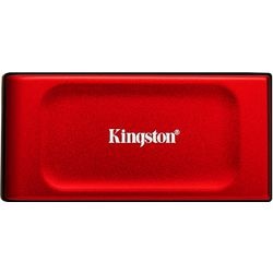 Kingston xs1000 tragbare 1 TB externe SSD (rot schwarz, sxs1000r 1000g, USB-A 3.2 (10 GBit s))