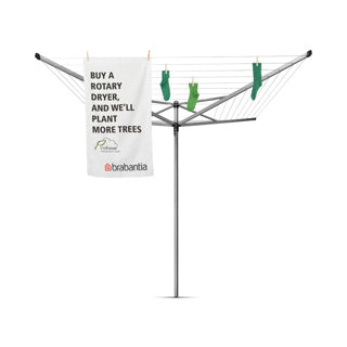 Brabantia Top Spinner 50 m + Erdanker – Metallic-Grau