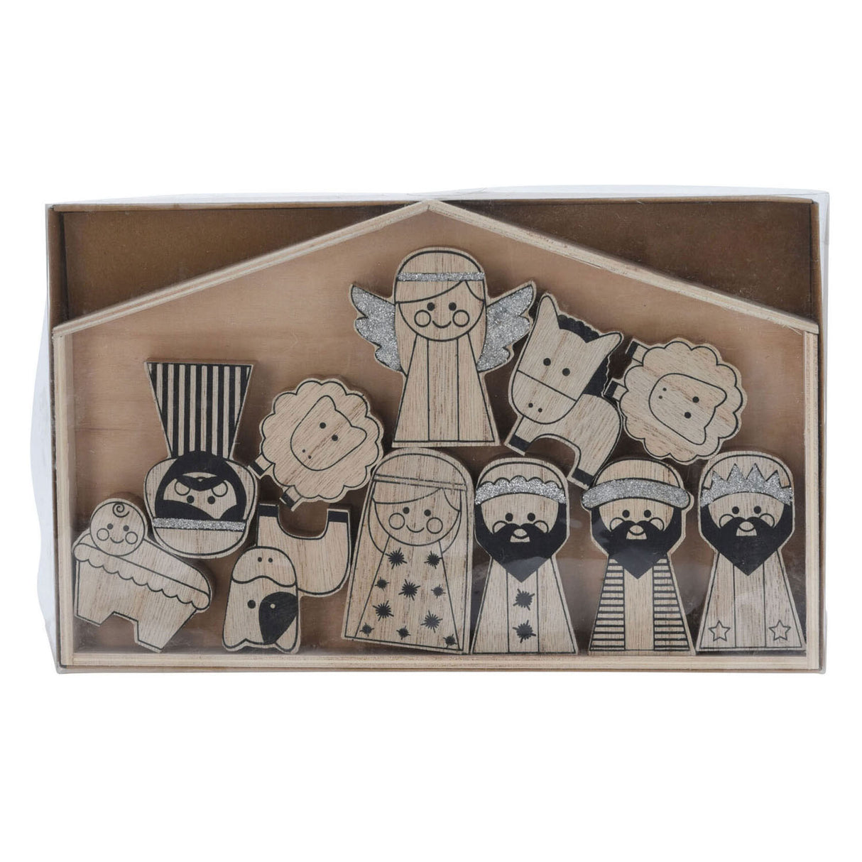 Kinderkrippe Holz, 11-teilig.