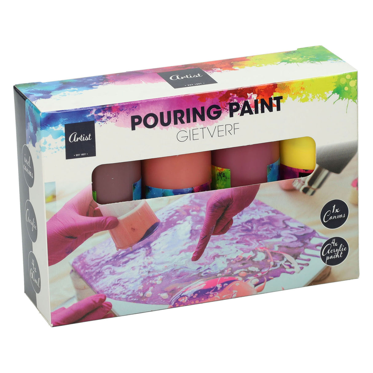 Gießende Acrylfarbe, 4 Farben
