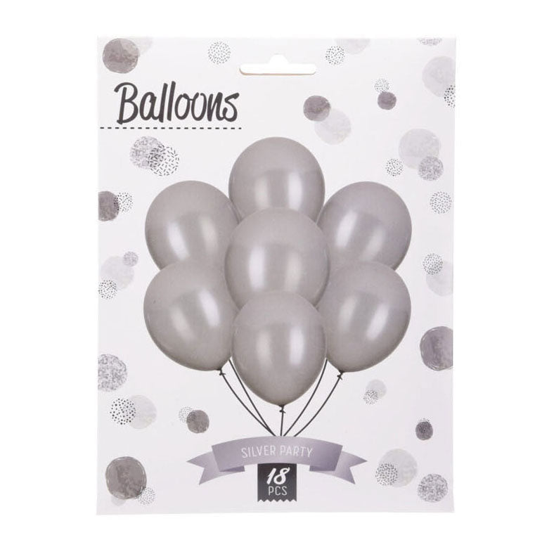 Luftballons Silber, 18St.