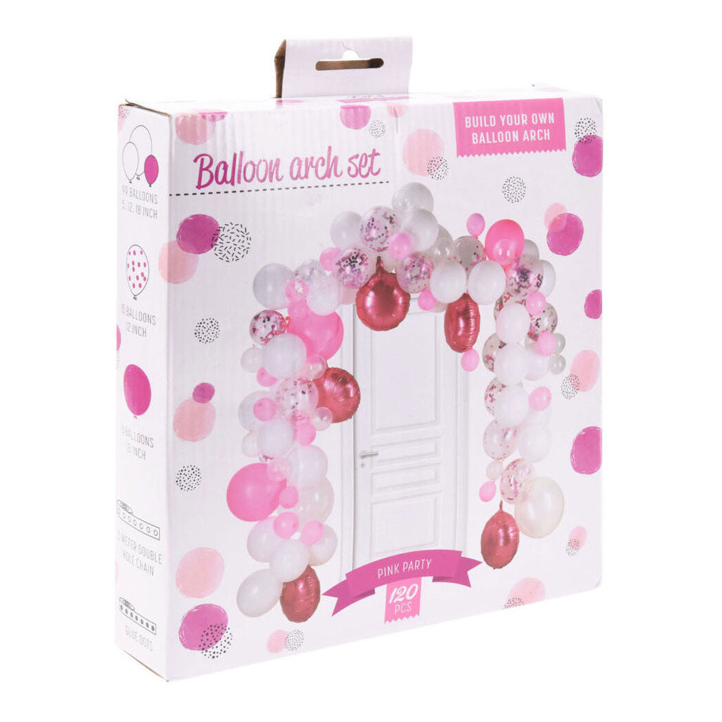 Bauen Sie Ihr eigenes Ballonbogen-Set rosa, 120-tlg.