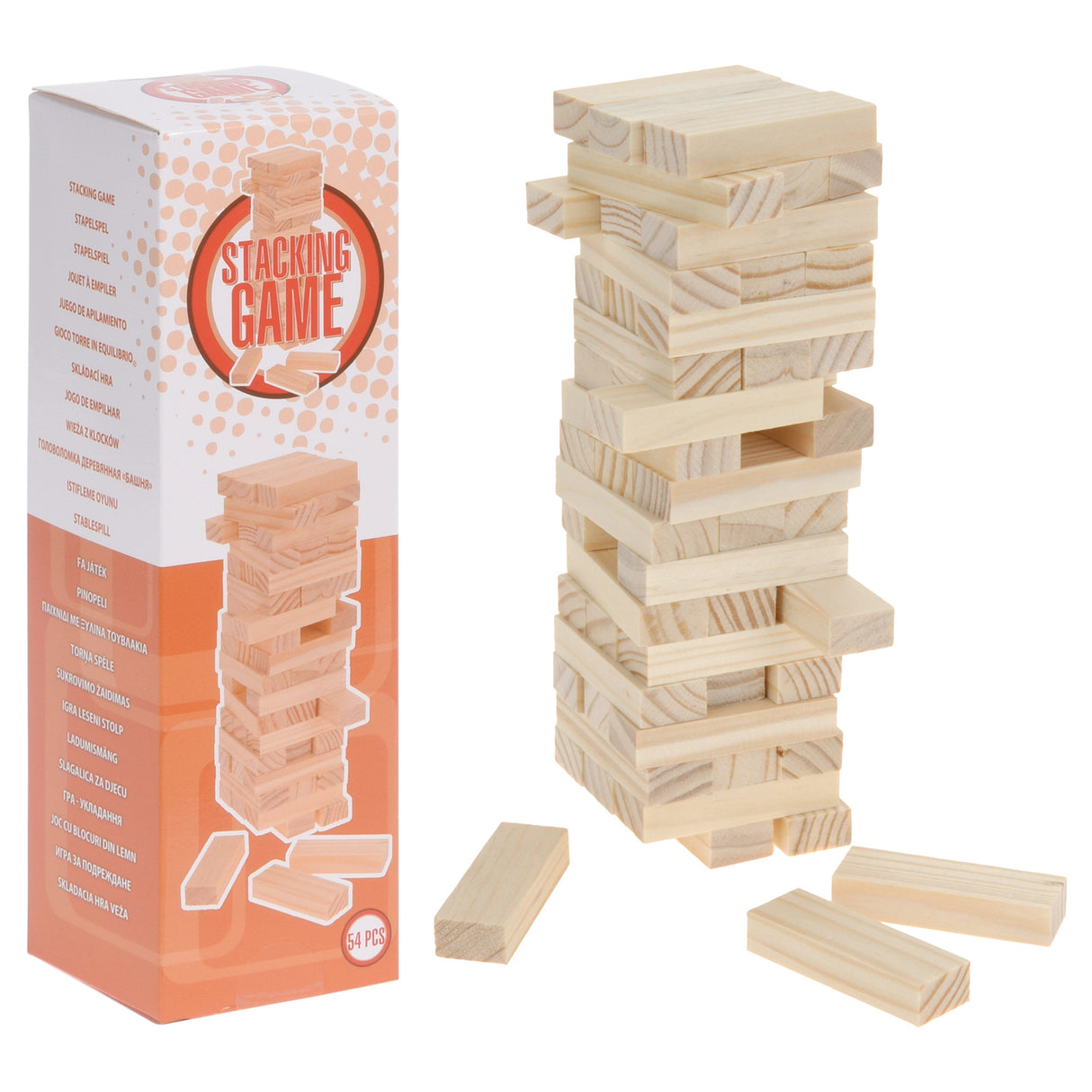 Stapelturm Holz Mini, 54-tlg