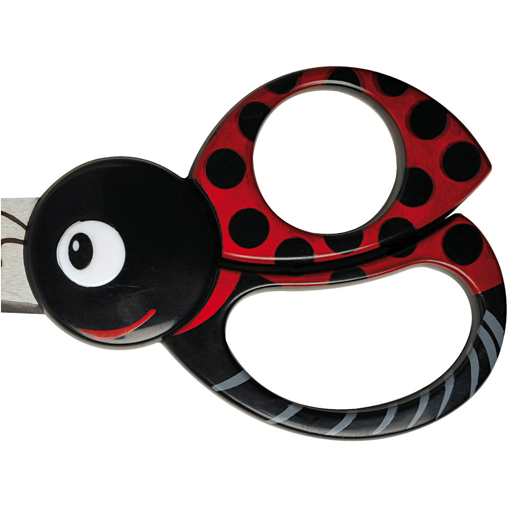 Creativ Company Fiskars Kinderschere mit Tiermotiv, Marienkäfer, L: 13 cm, 1 Stück