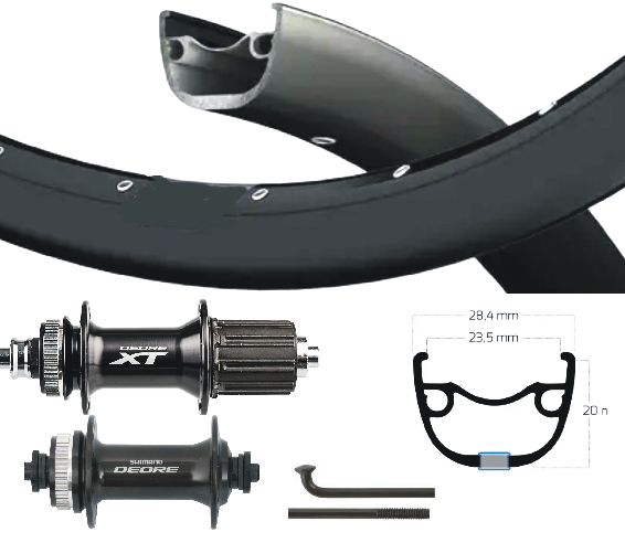 Shimano XT Deore Laufradsatz 28 29 Zoll Kassette 8-11 Gang QR Centerlock schwarz