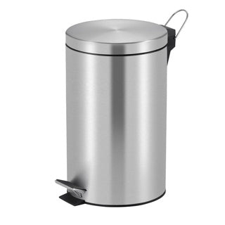 V-Teil - Treteimer 12 Liter - Edelstahl Kunststoff - Edelstahl matt - Abfalleimer