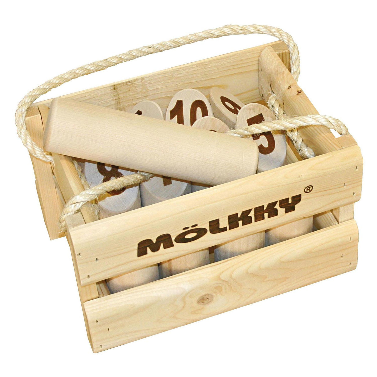 Tactic Mölkky – Fang- und Wurfspiel – Original finnisches Holzwurfspiel in luxuriöser Holztragetasche – nachhaltiges Birkenholz – mit kostenloser Punkte-App