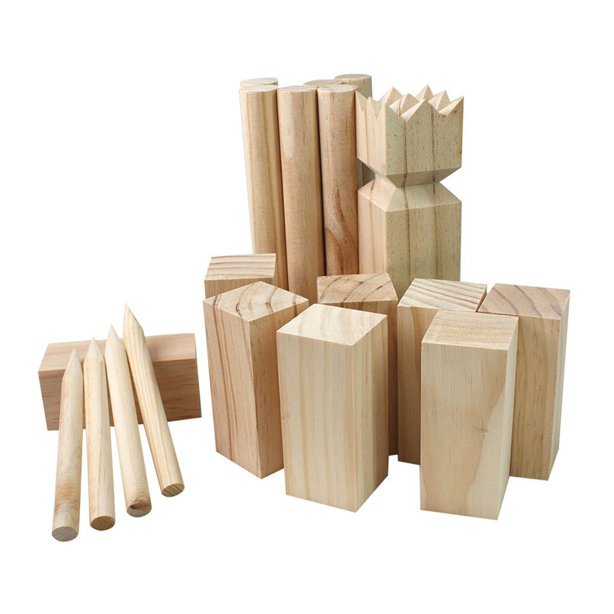 Tactic Kubb – Fang- und Wurfspiel – Original schwedisches Wurfspiel in praktischer tragbarer Box – nachhaltiges Kiefernholz