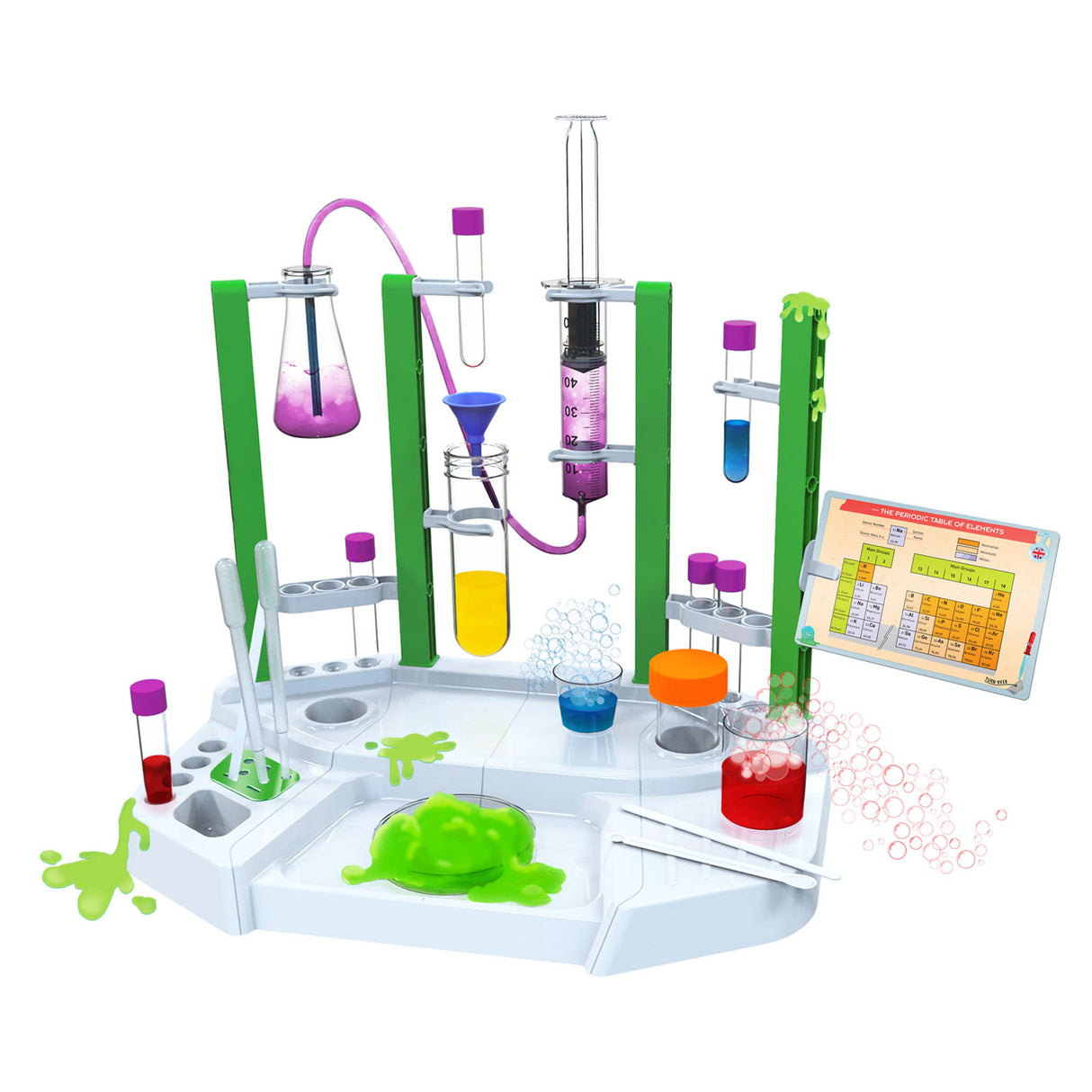 Kosmos Big Fun Chemie – Experimentierset – 17-teilig – 20 Experimente – inklusive im Dunkeln leuchtendem Schleim – Chemielabor