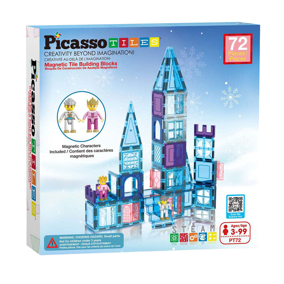 Picasso-Fliesen-Taktik – Konstruktionsspielzeug – Magnetplättchen – Magnetplättchen – Winterthema – Stielspielzeug – kreatives Bauspielzeug – 72 Teile – ab 3 Jahren