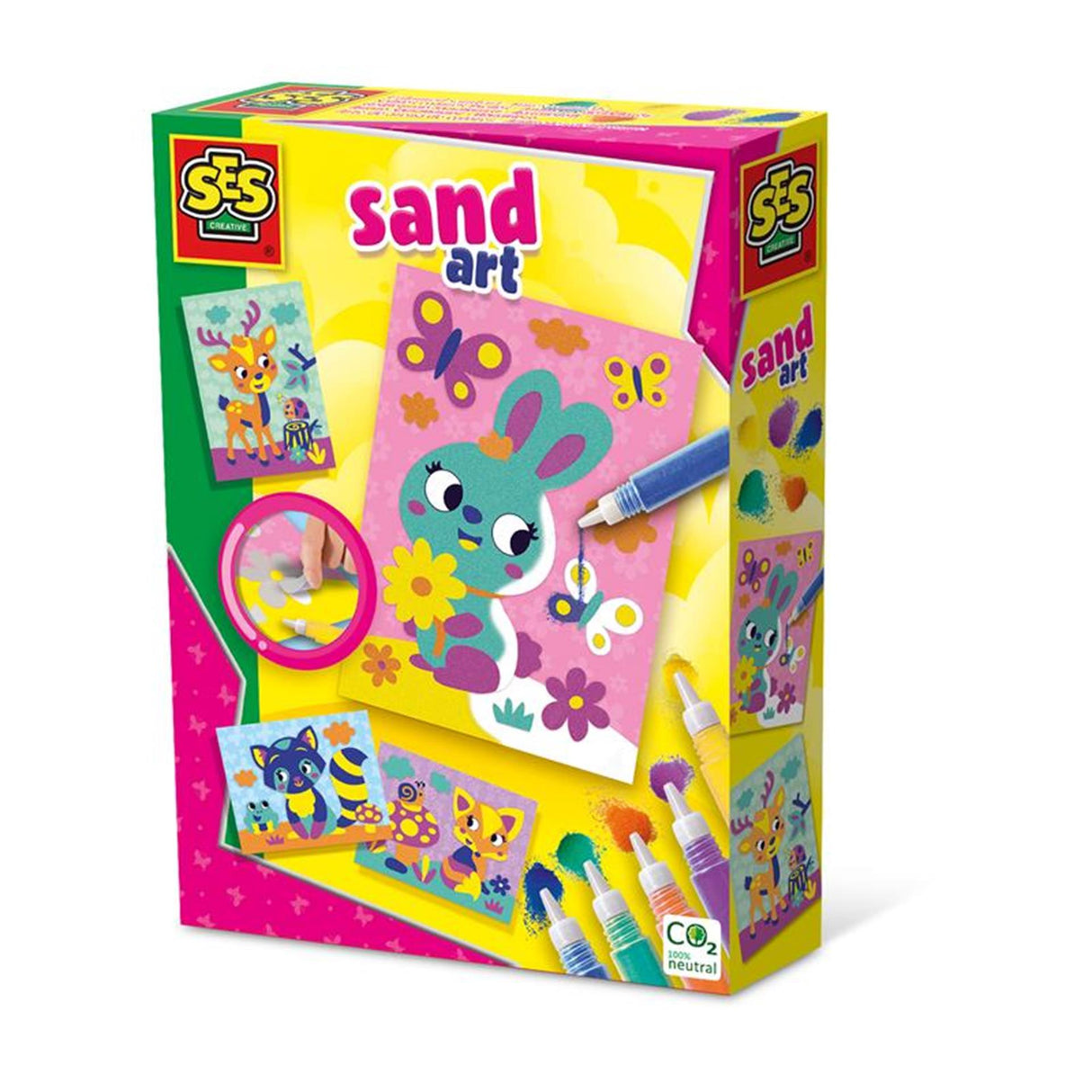 Sechsfarbige Sandkunst - Waldtiere