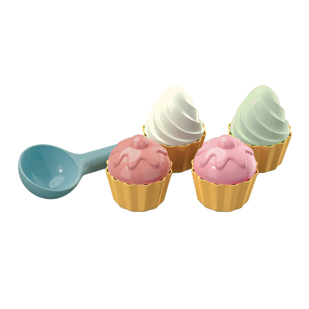 Androni Cupcake-Sandformen mit Schaufel, 9 Stück.
